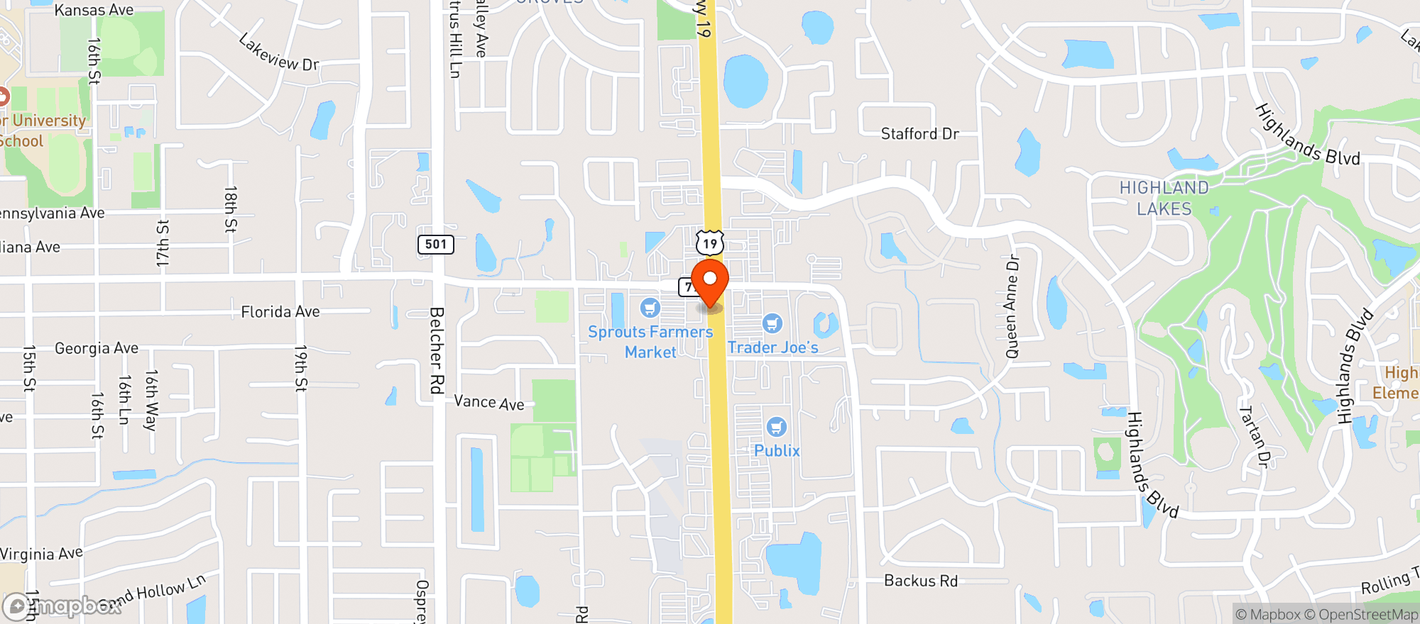 Map showing Sprouts Farmers Market
