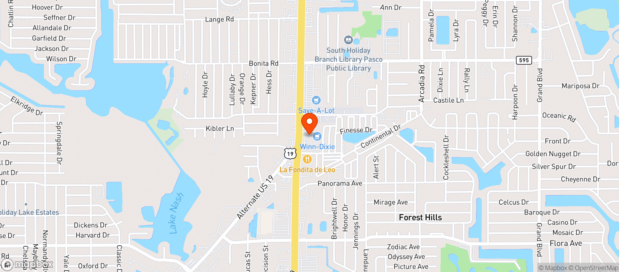 Map showing Winn Dixie - 0644