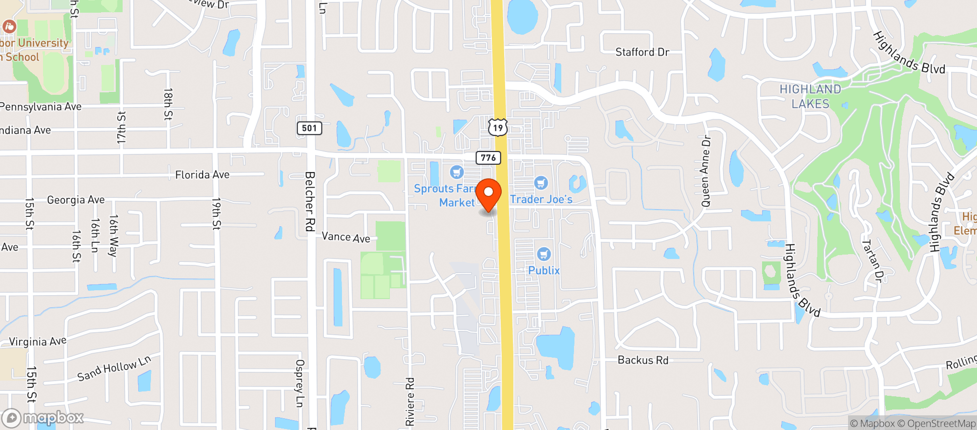 Map showing Vitamin Shoppe - Palm Harbor