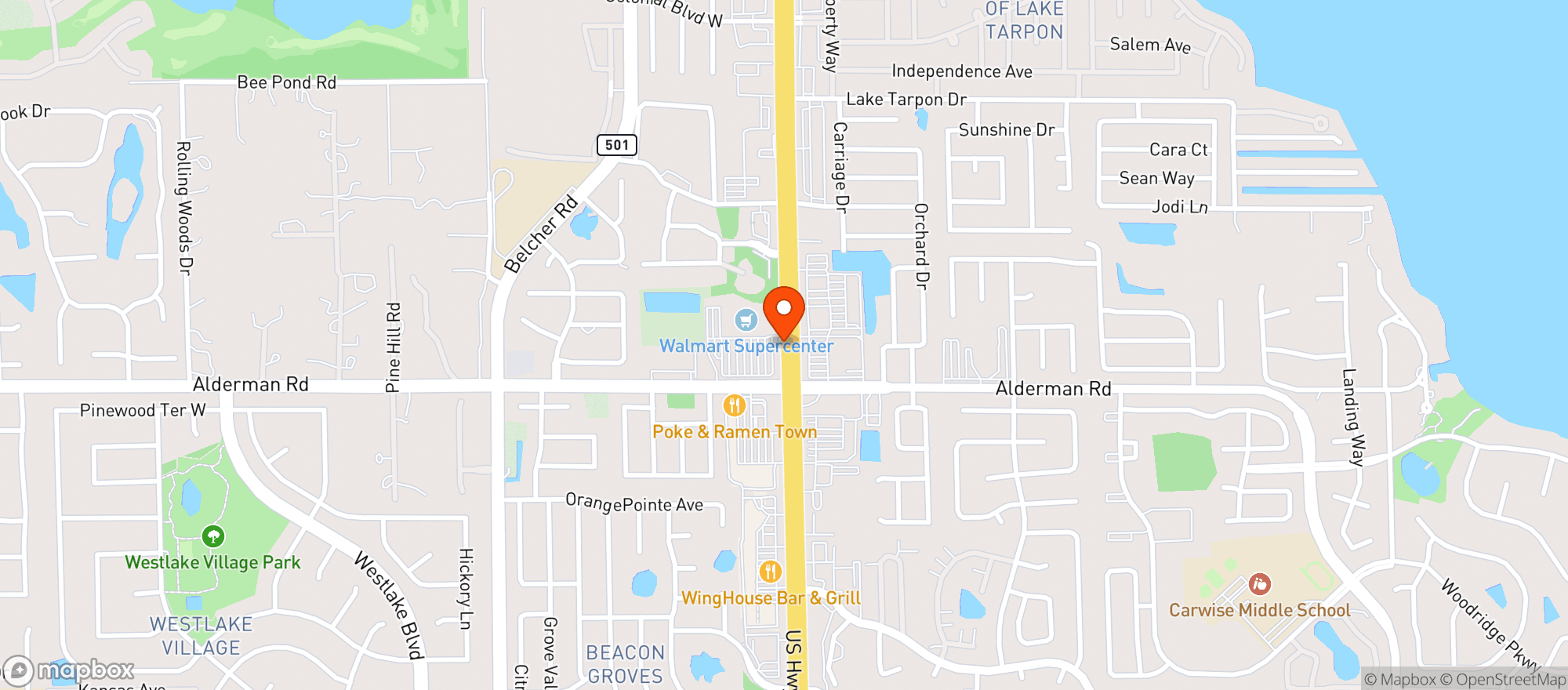 Map showing Walmart Supercenter