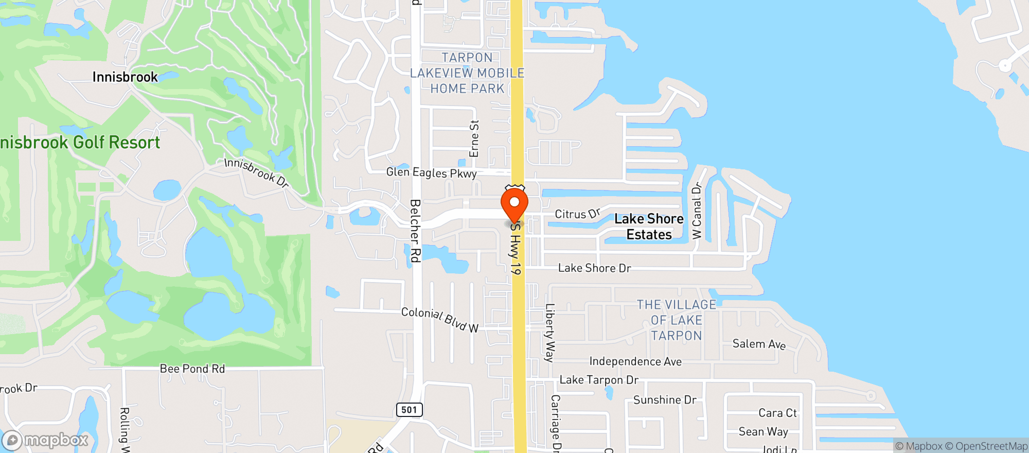 Map showing Innisbrook, A Salamander Golf & Spa Resort