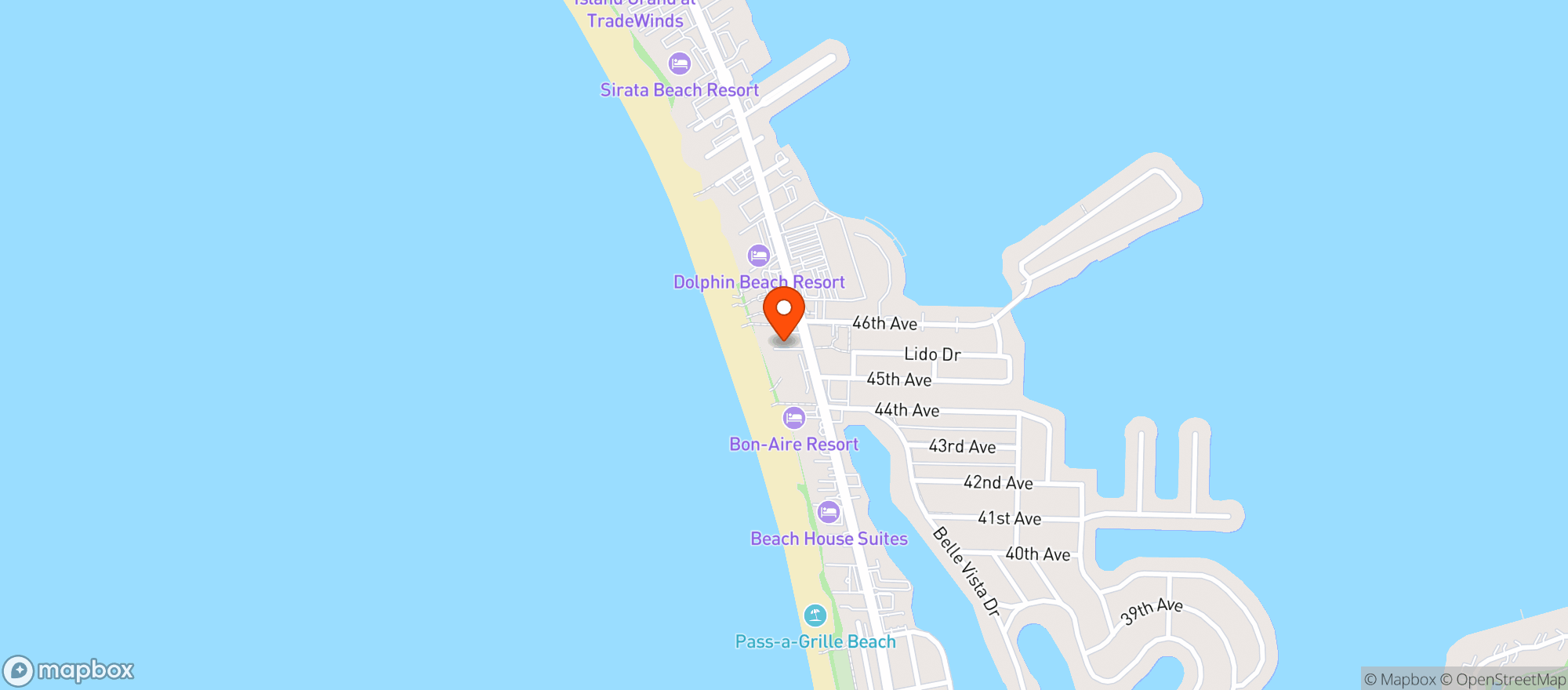 Map showing Beachside