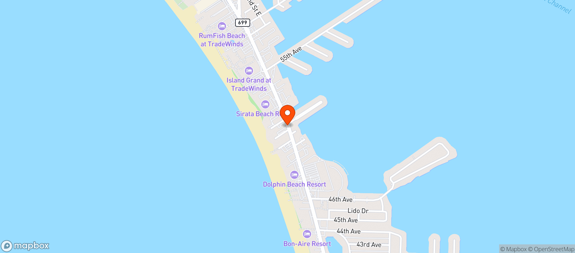 Map showing Crabby Bills