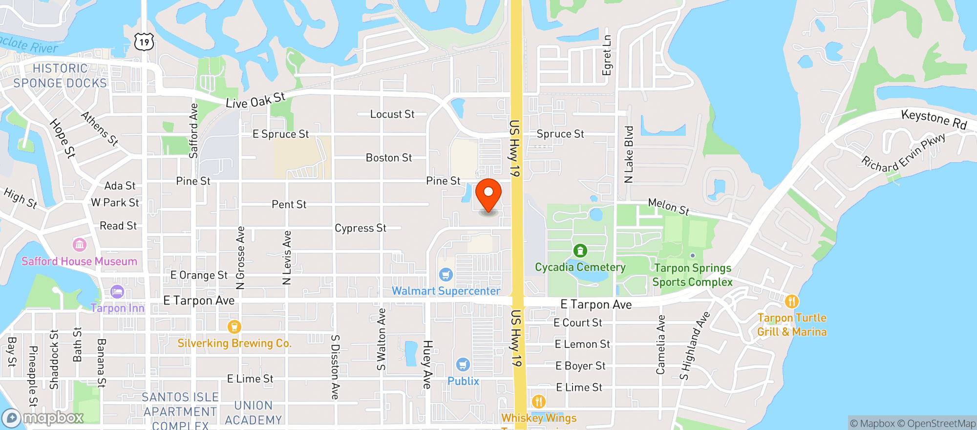 Map showing Luekens Liquors