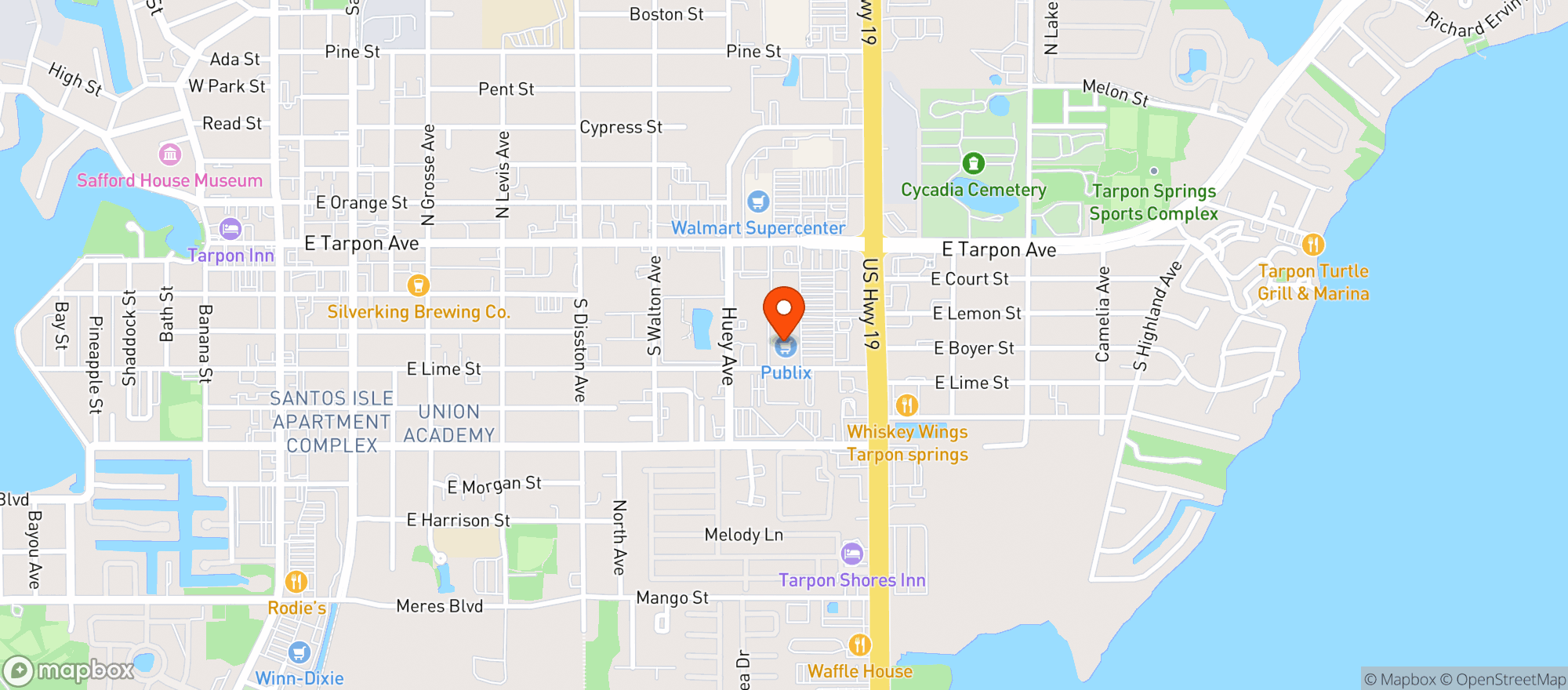 Map showing Publix
