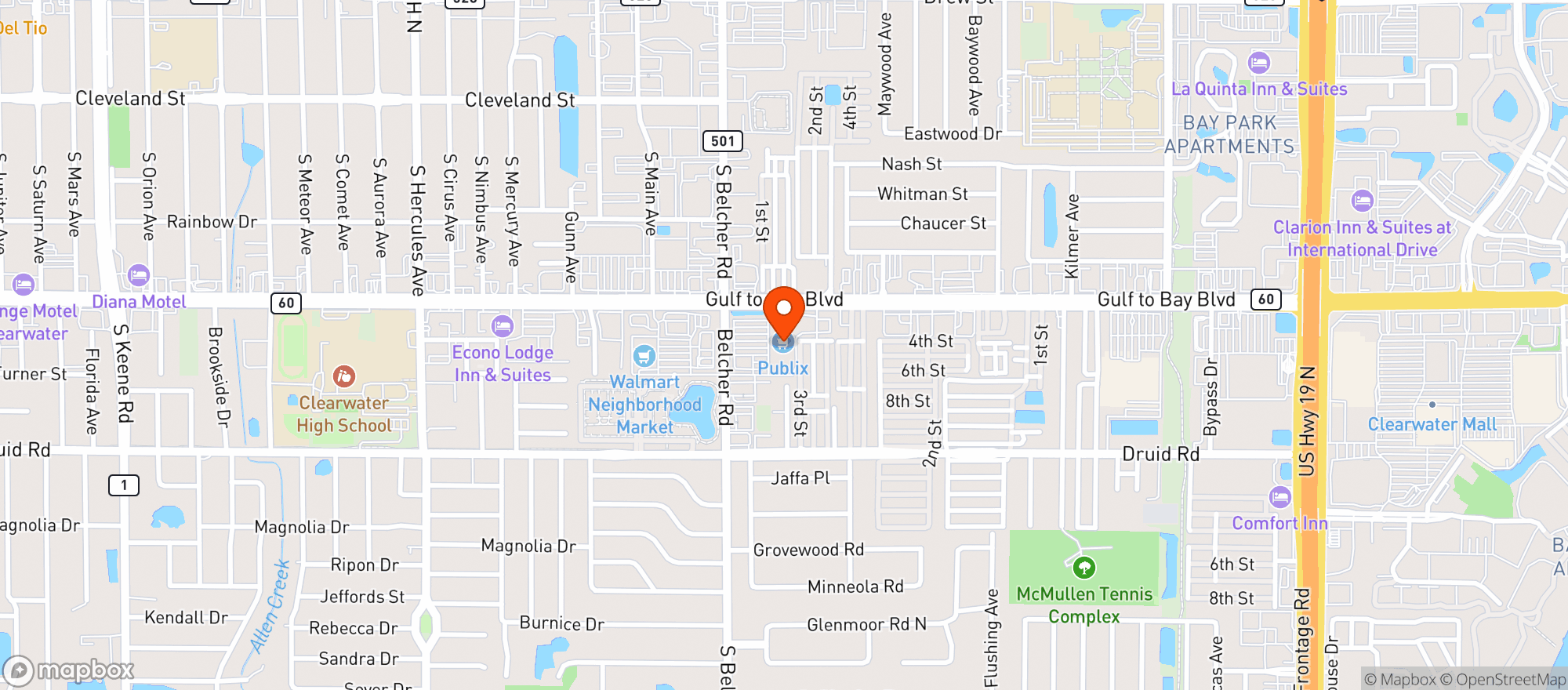 Map showing Publix Super Market