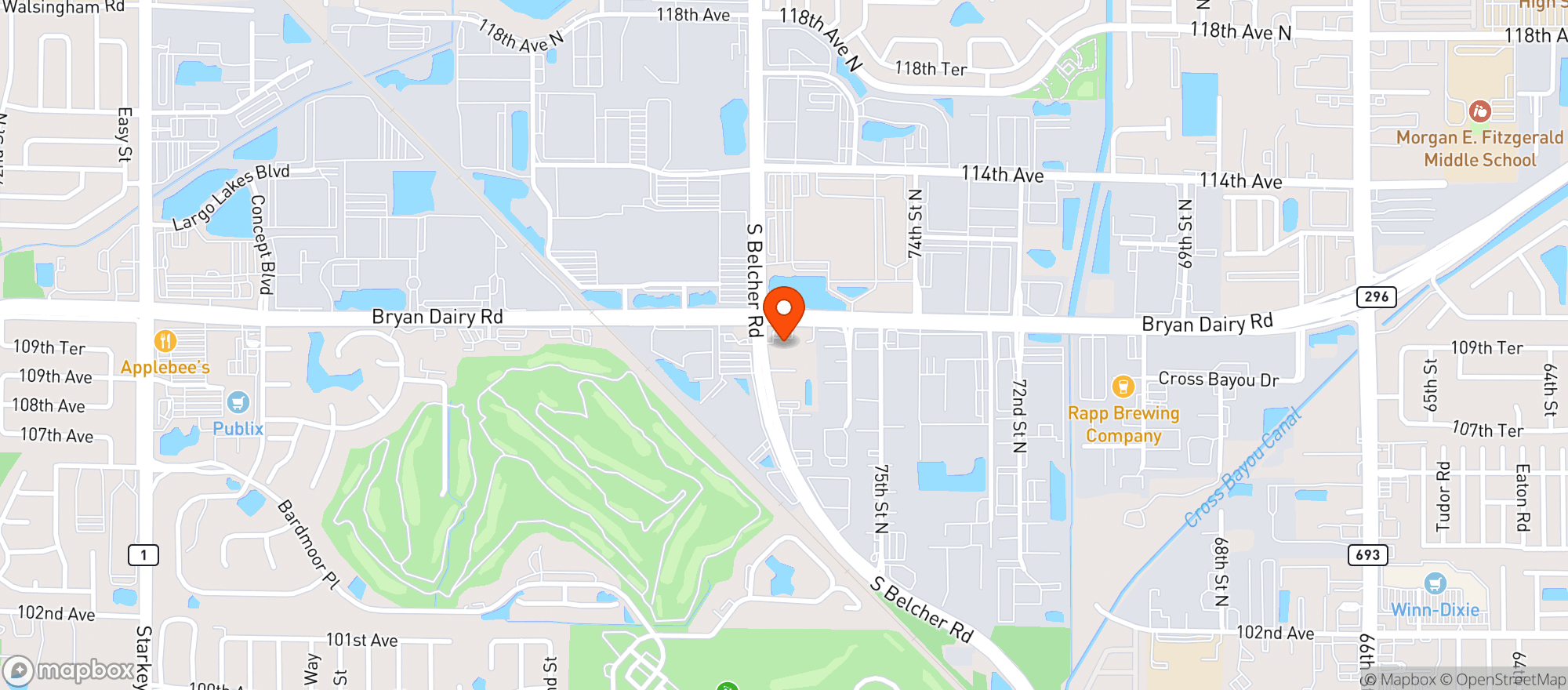 Map showing Stop N Go Bryan Dairy
