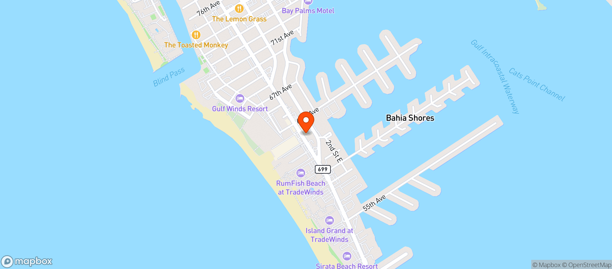 Map showing Macnastys Sports Bar