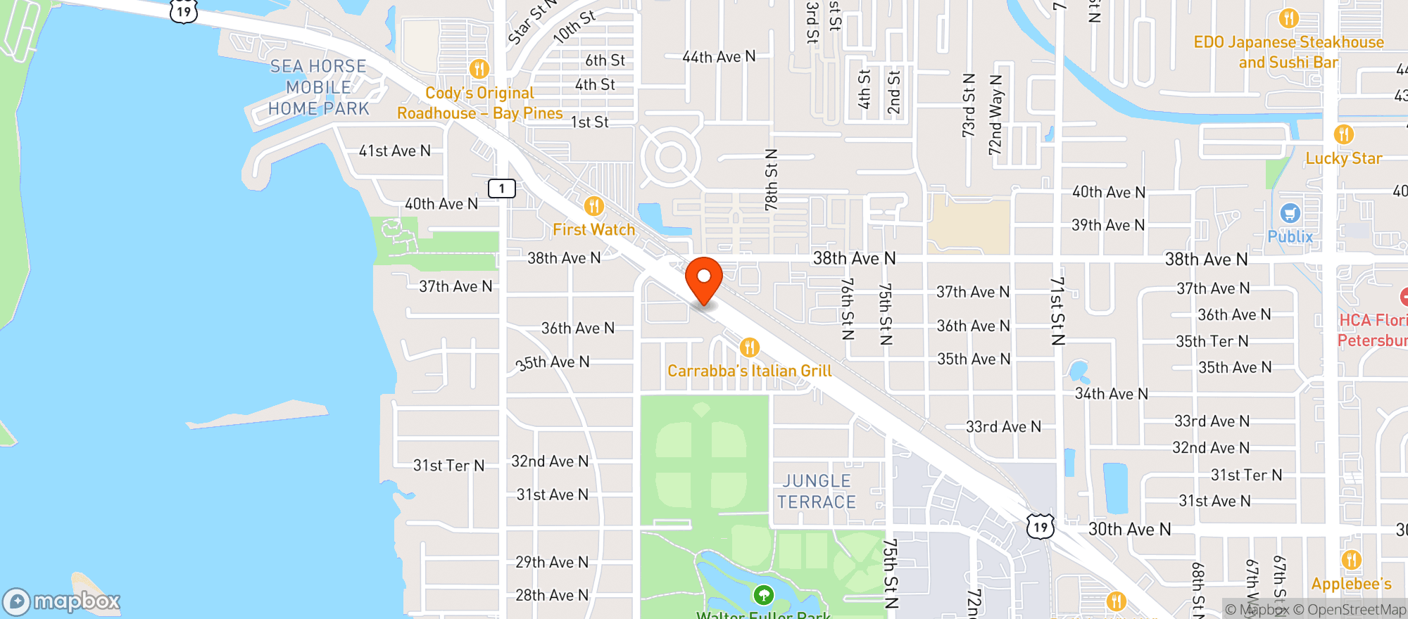 Map showing Wicked Cantina