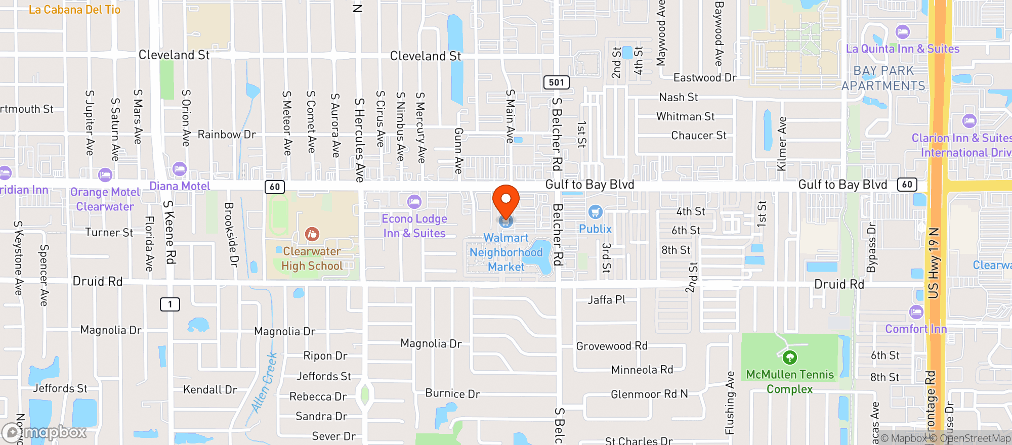 Map showing Walmart Neighborhood Ma #5670
