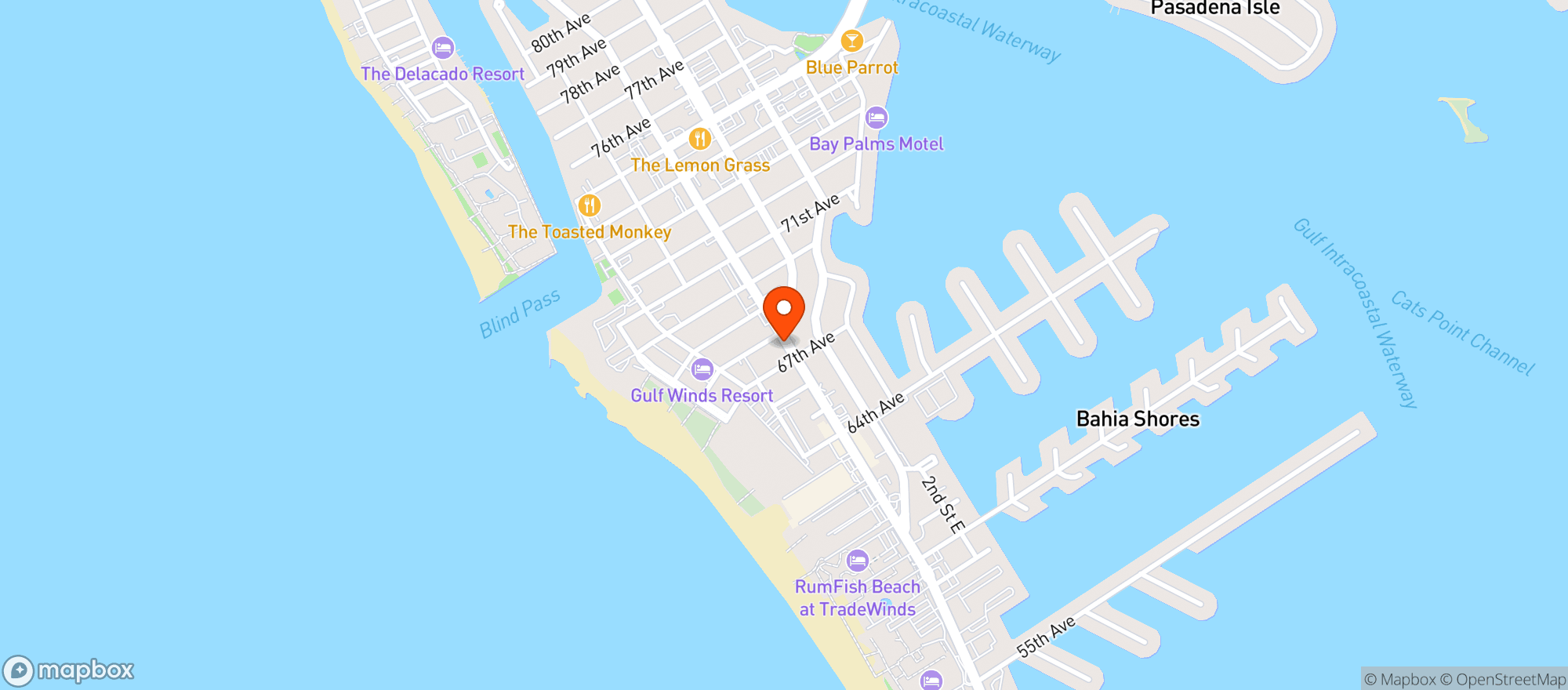 Map showing Ricks Reef