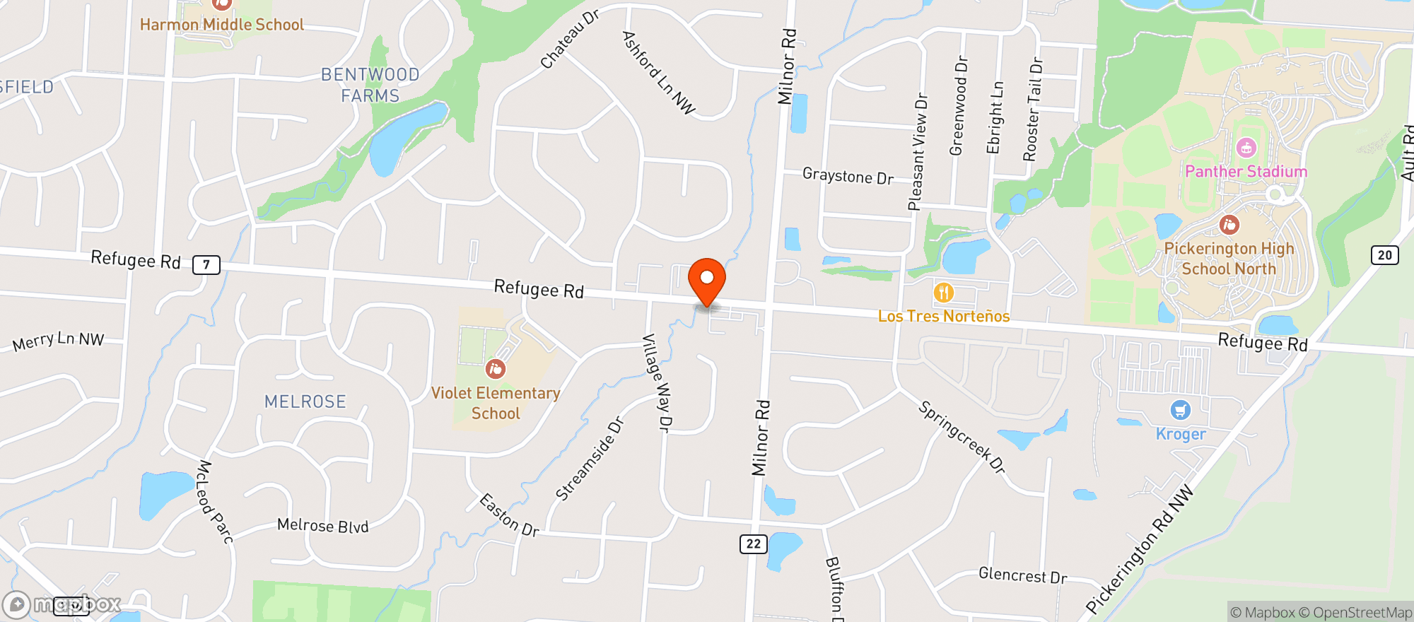 Map showing Grapevine Pizza & Cafe