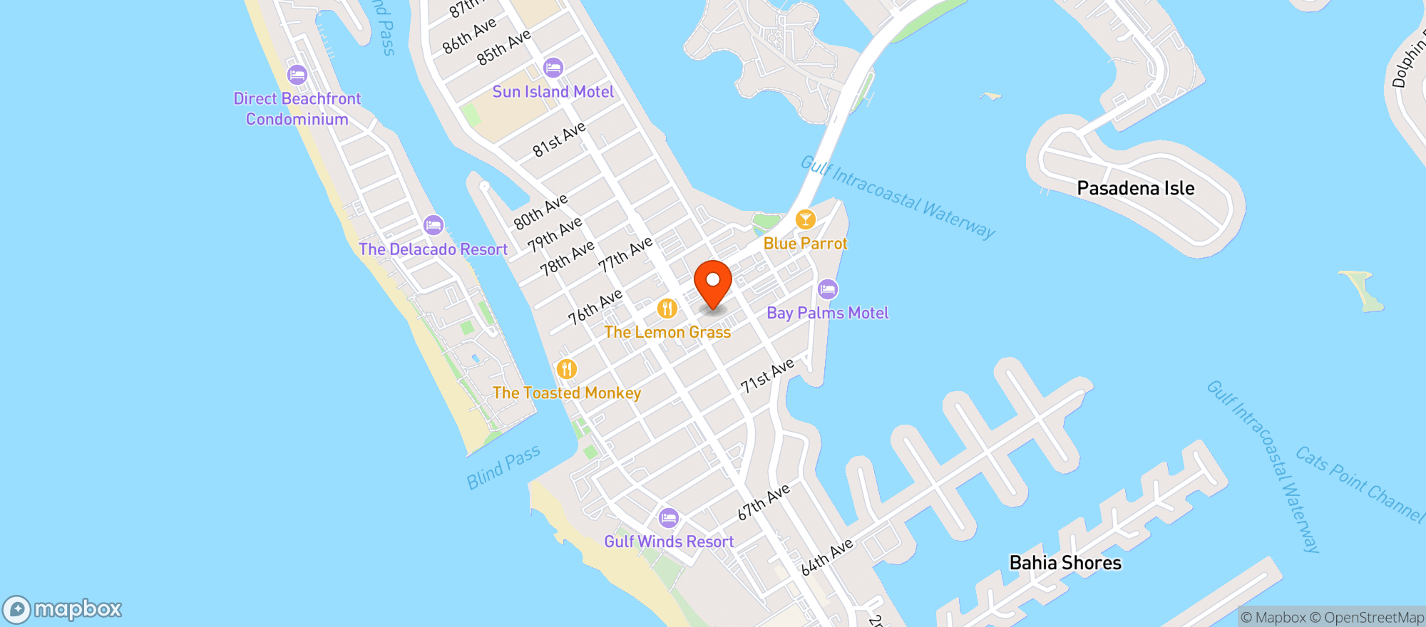 Map showing Twisted Tiki