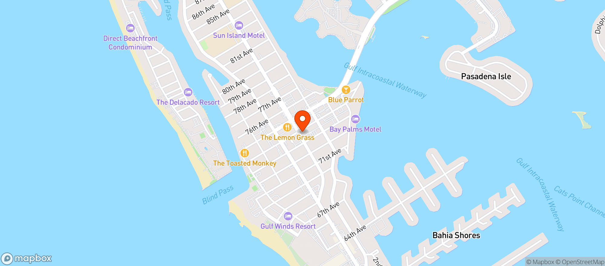 Map showing ELIZABETHS BOUTIQUE