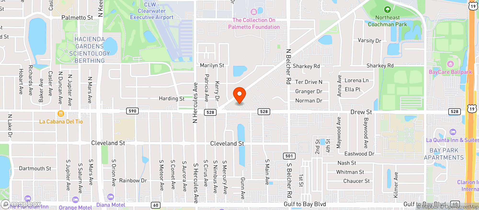 Map showing The Hookah Lounge