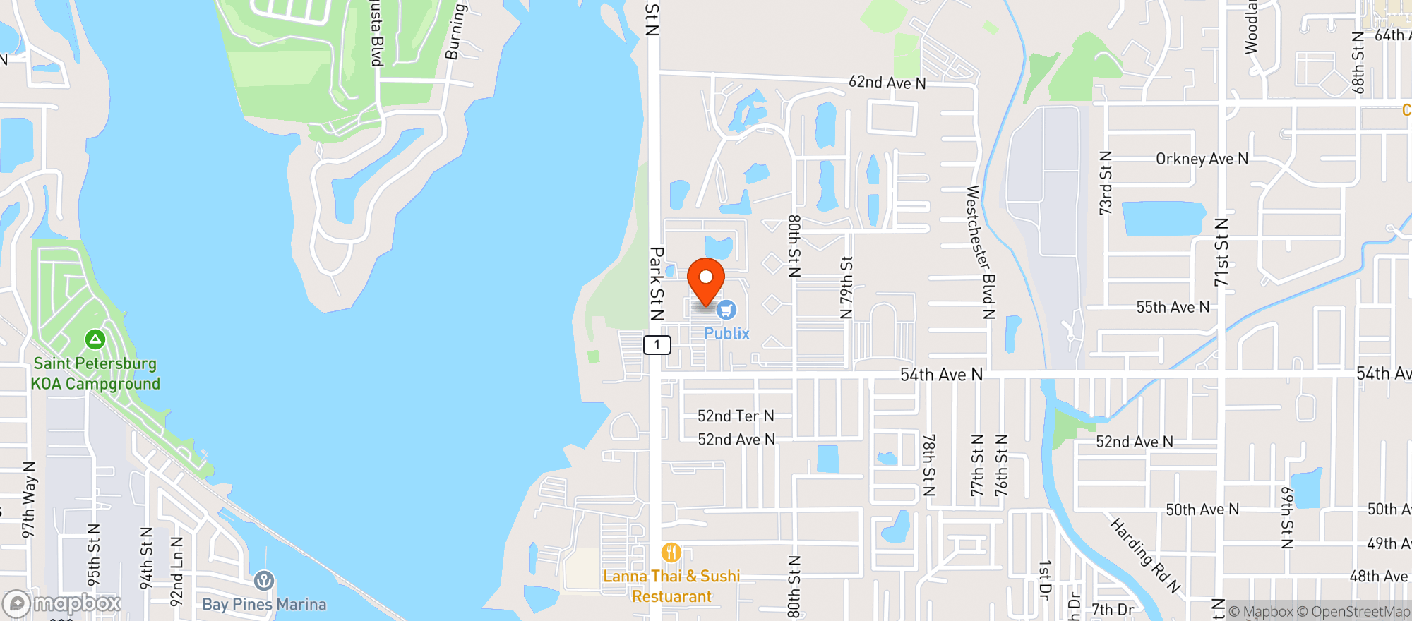 Map showing Publix