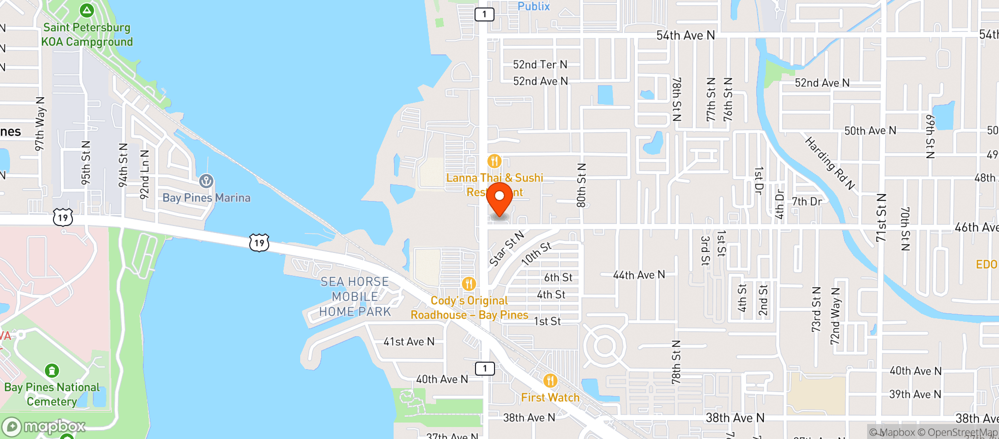 Map showing 46th Ave Pub