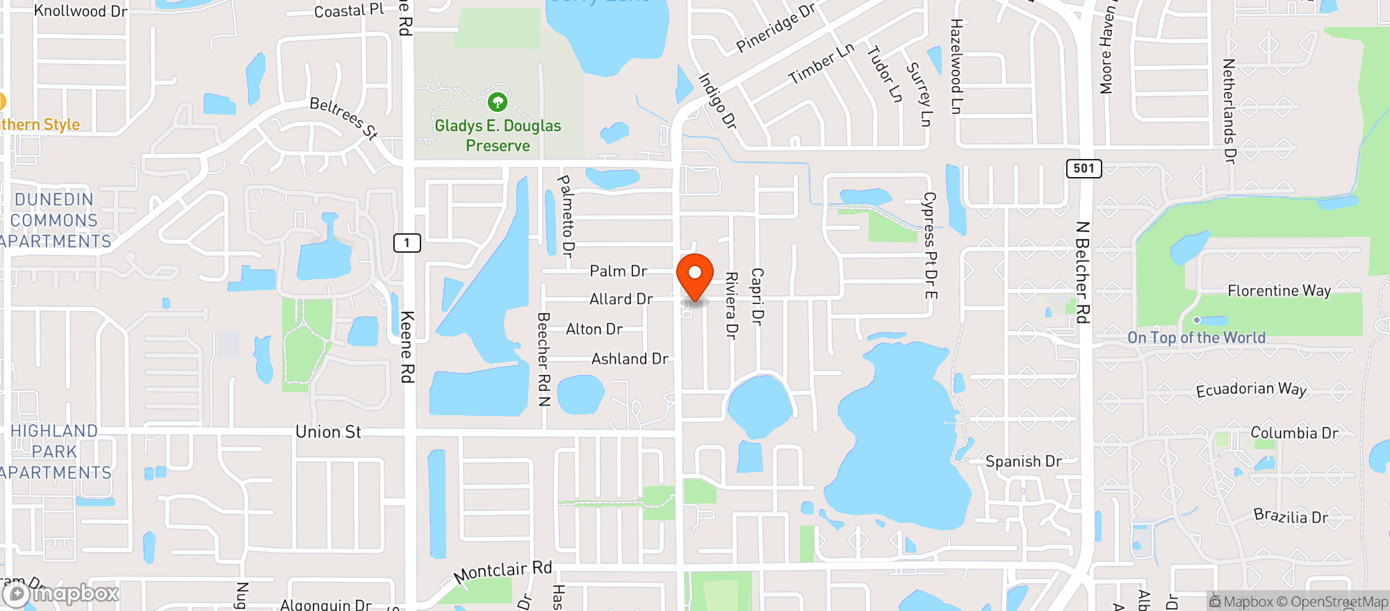 Map showing Circle K #4070
