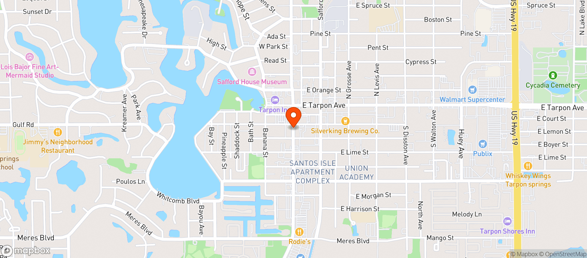 Map showing Jojos Italian Diner