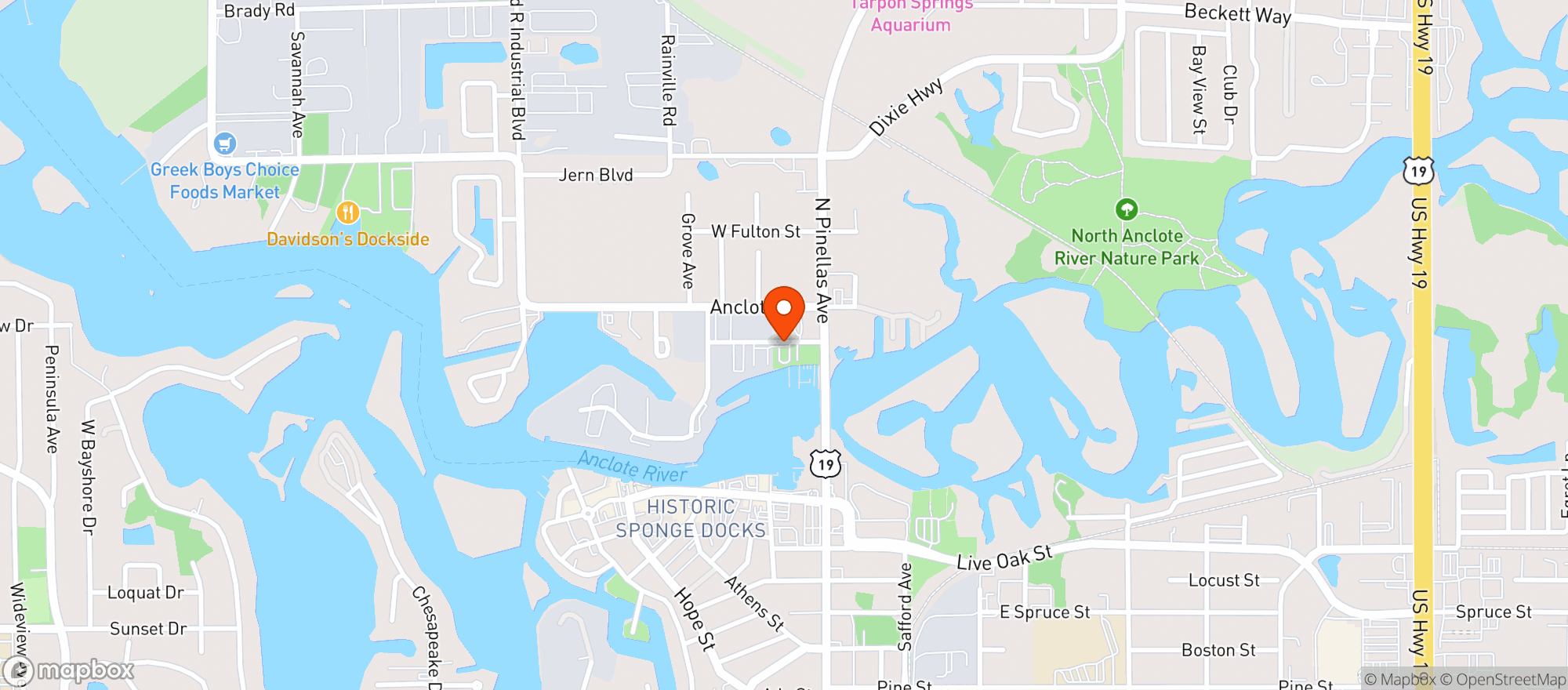 Map showing Captain Jacks Sunset Grill