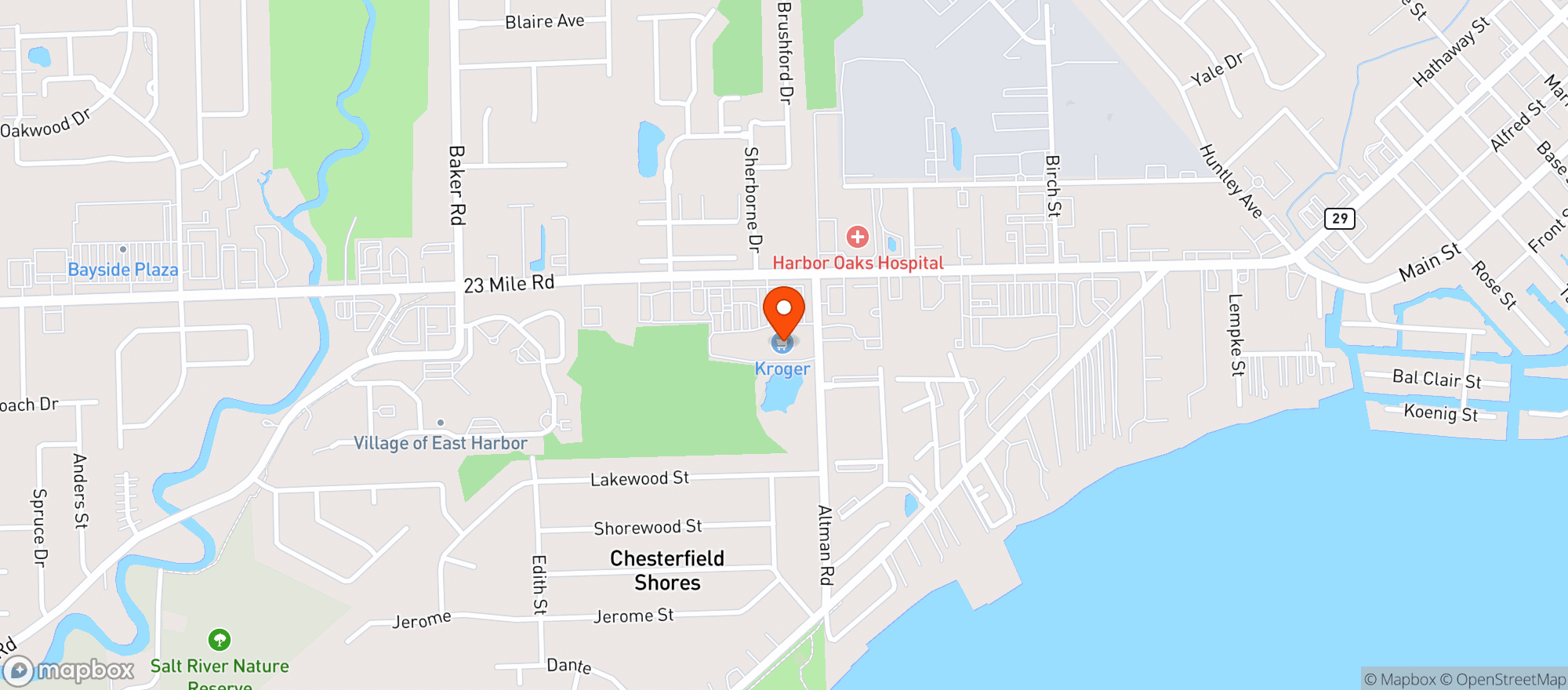 Map showing Kroger