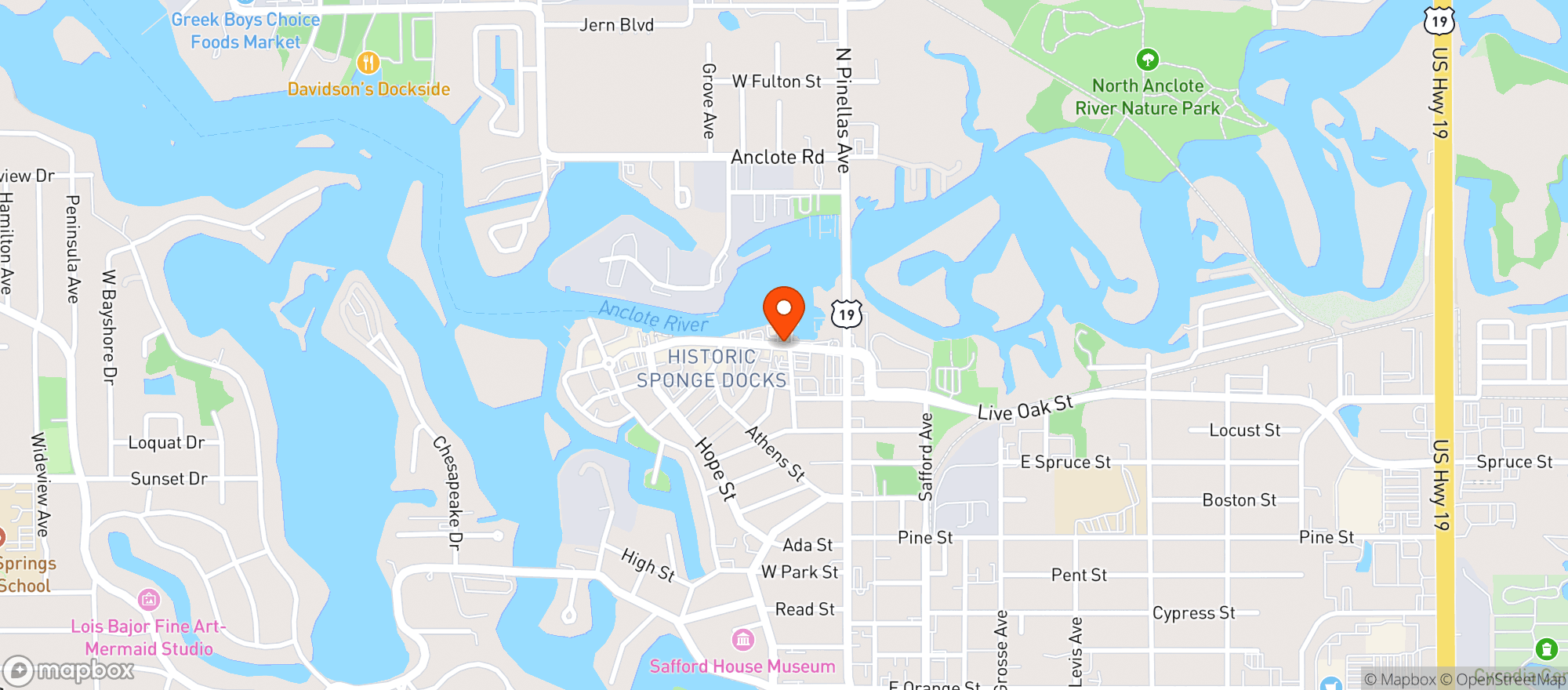 Map showing Docks Waterfront