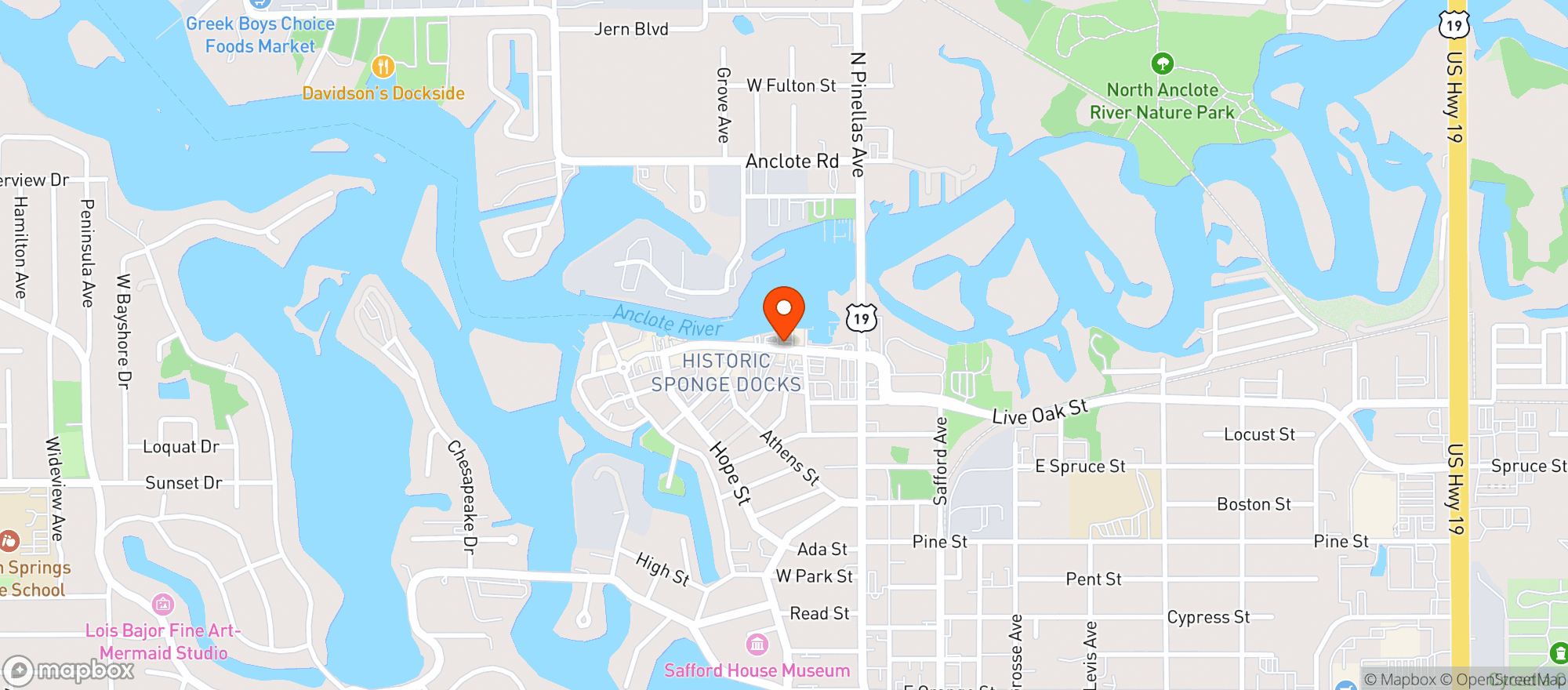 Map showing Yiannis Seafood & Greek Cuisine