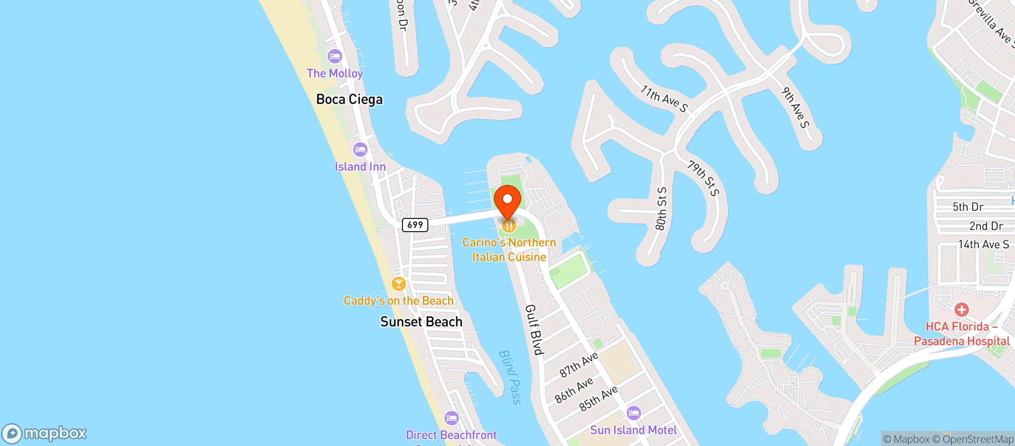 Map showing Shrimpy's Blues Bistro