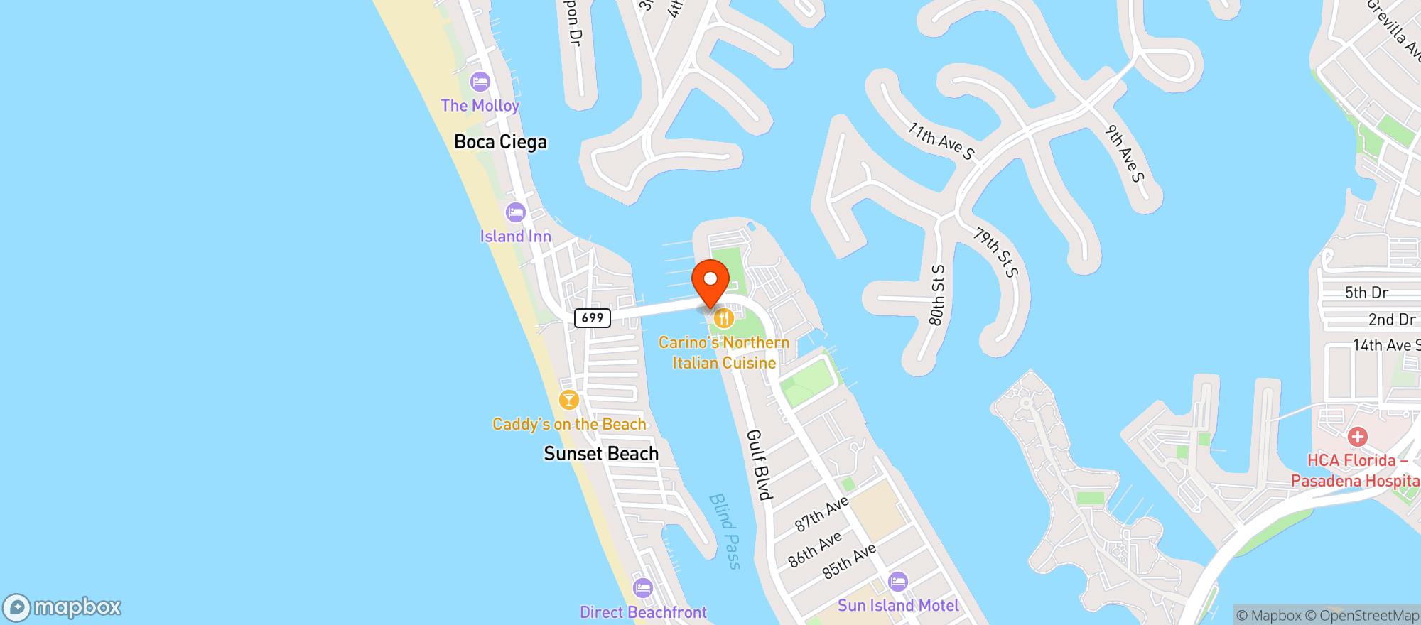 Map showing Suncoast Tours Compass