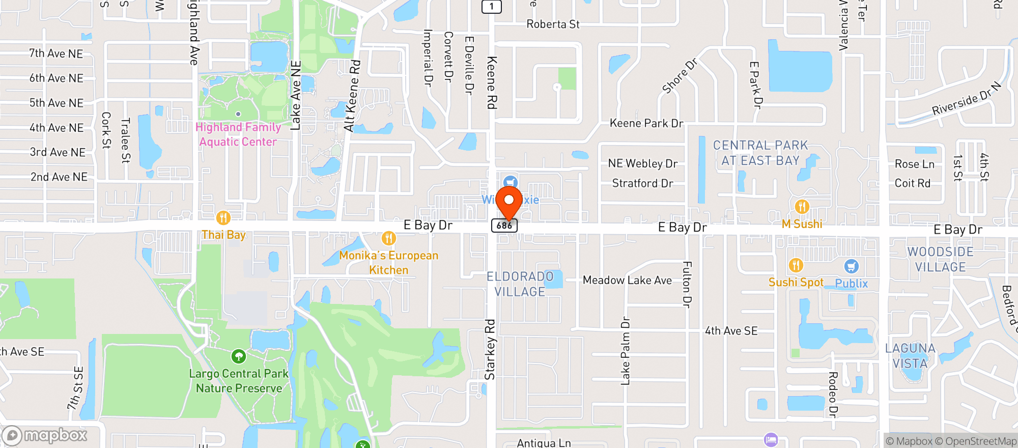 Map showing Winn Dixie