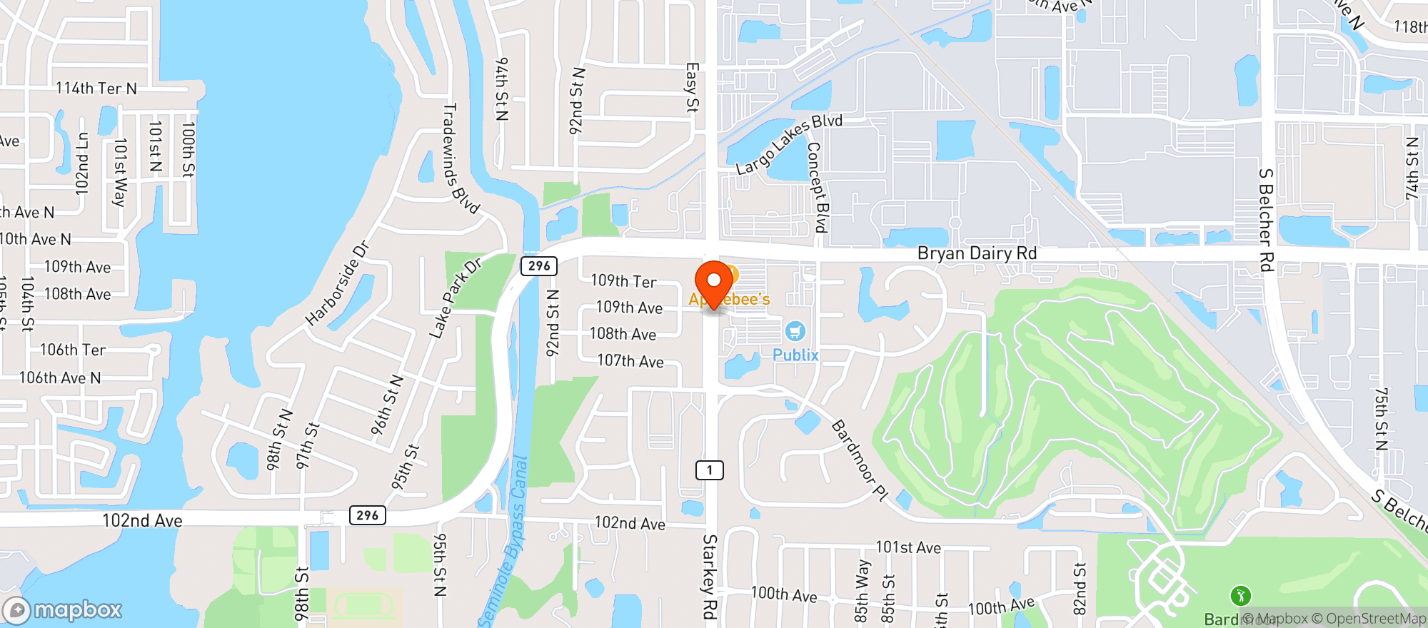 Map showing Publix Super Market