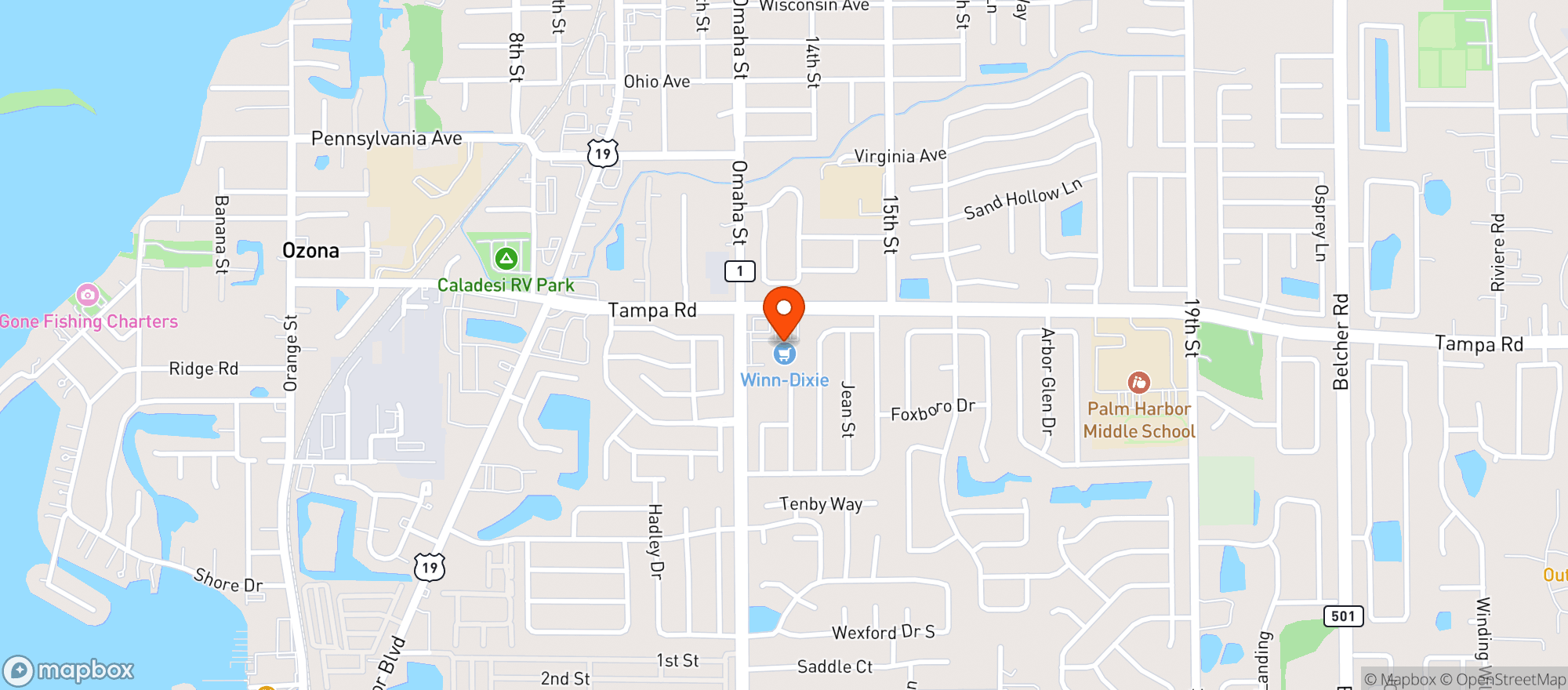 Map showing Winn-dixie