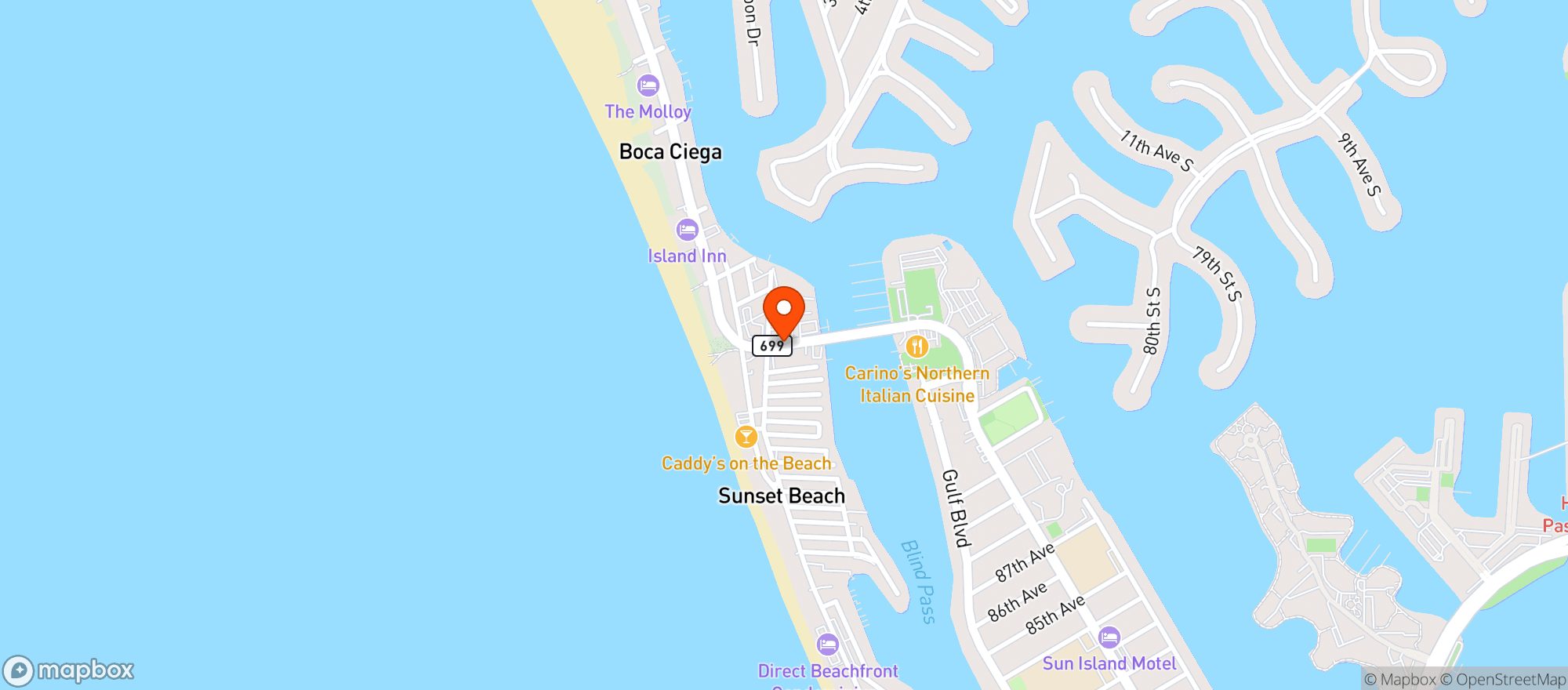 Map showing Taco Bus