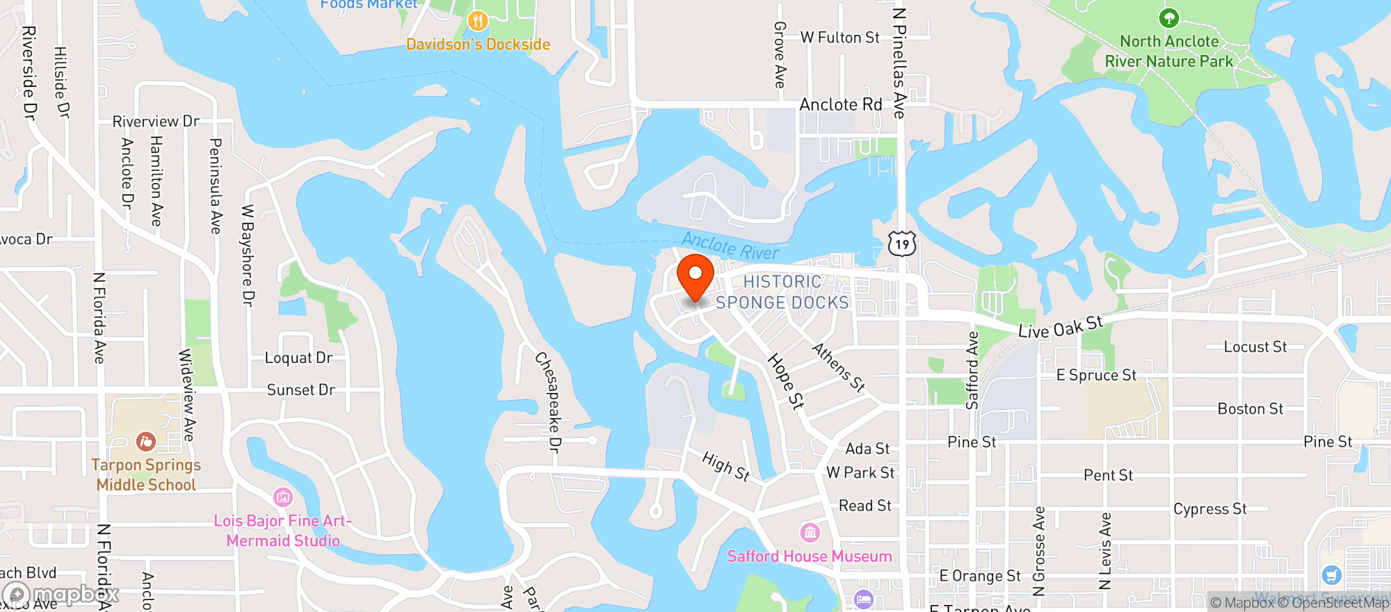 Map showing Turtle Island Bar & Grill