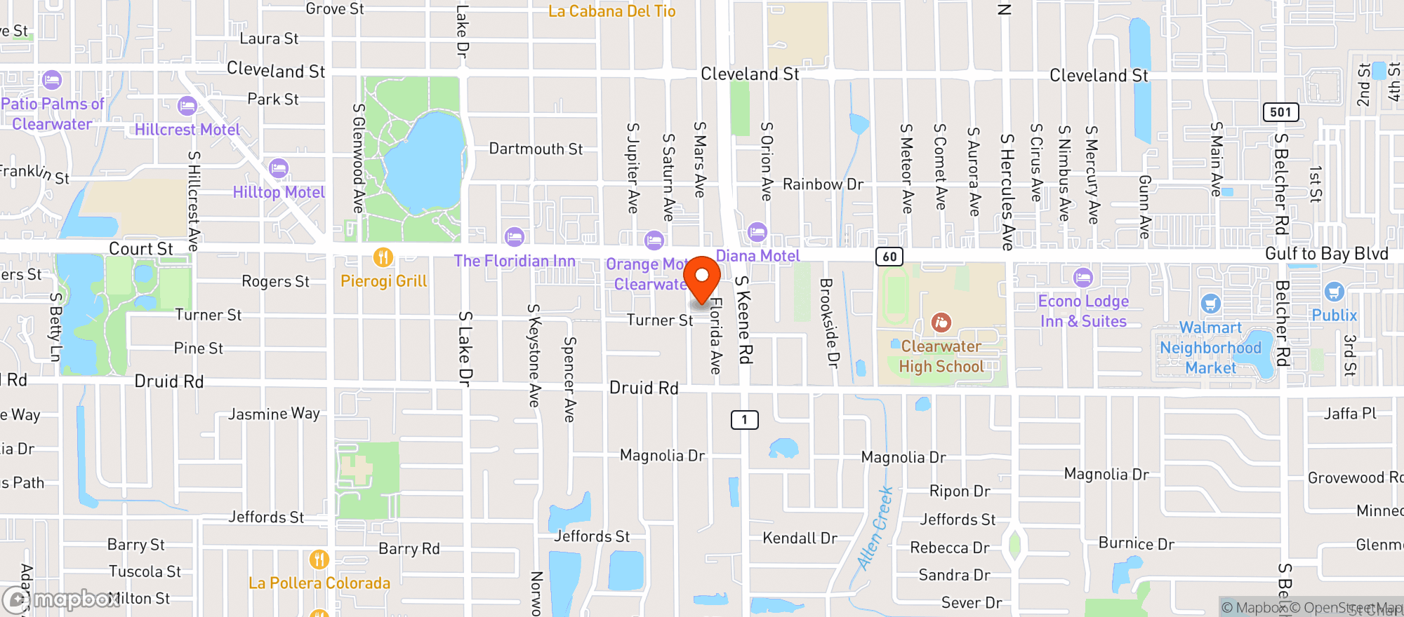 Map showing American Legion