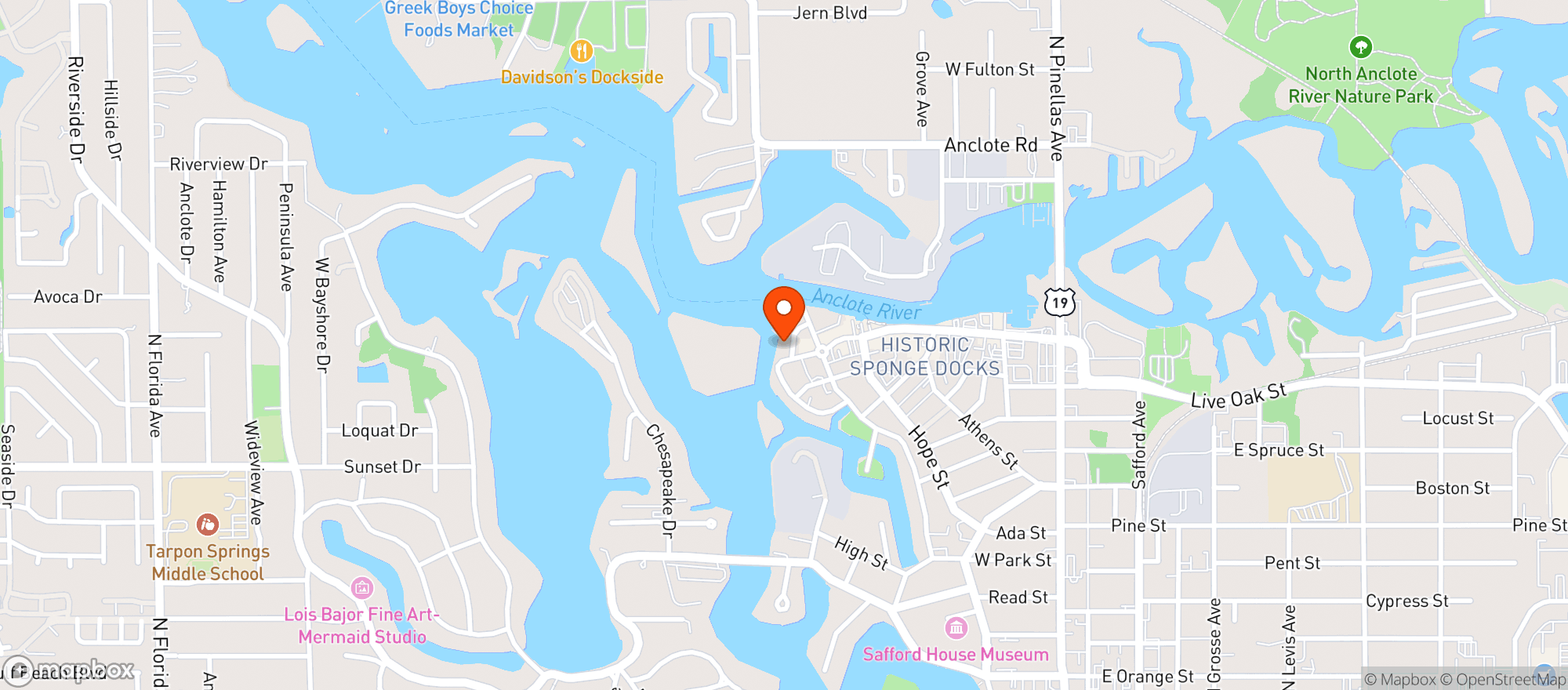 Map showing Rusty Bellies Waterfront
