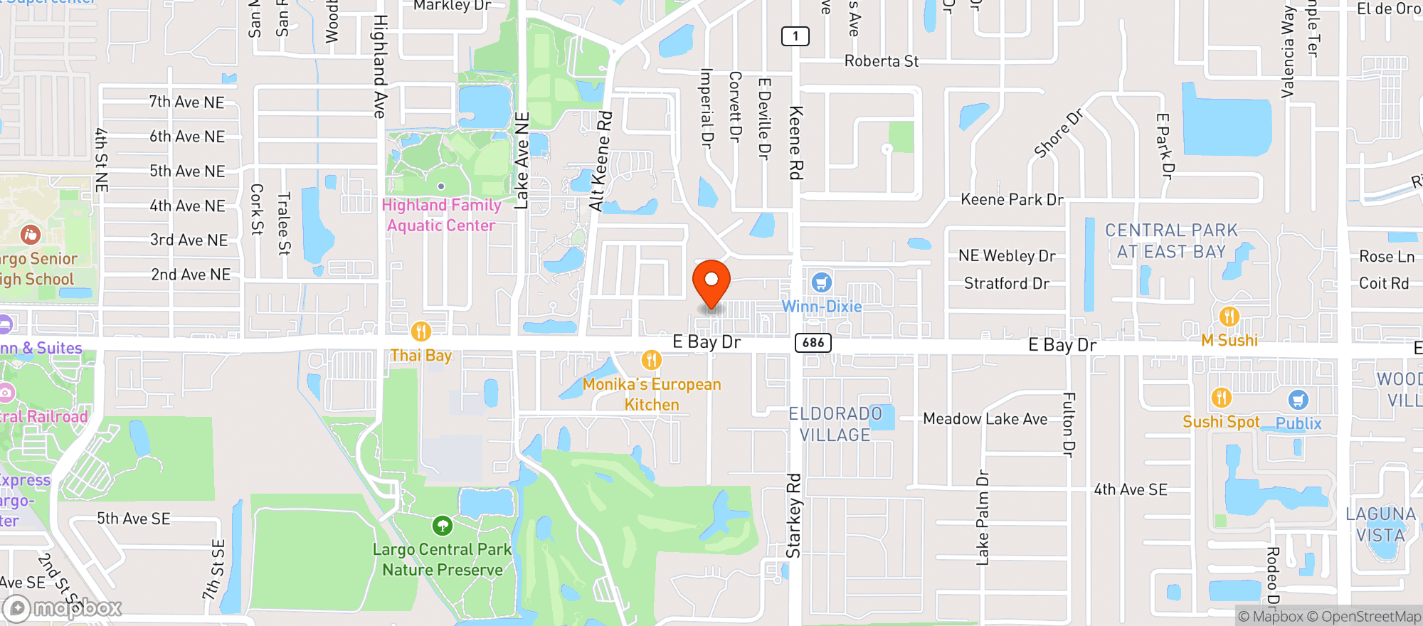 Map showing Hibachi Express
