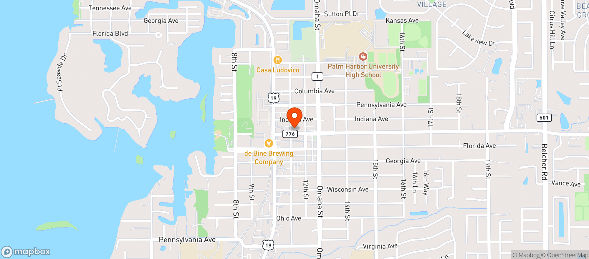 Map showing Smugglers Island Pub