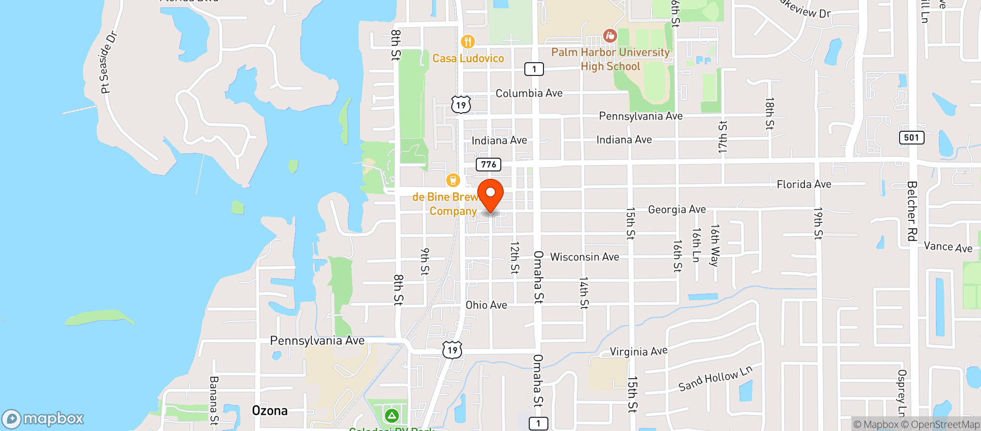 Map showing Rumfire Tiki Bar