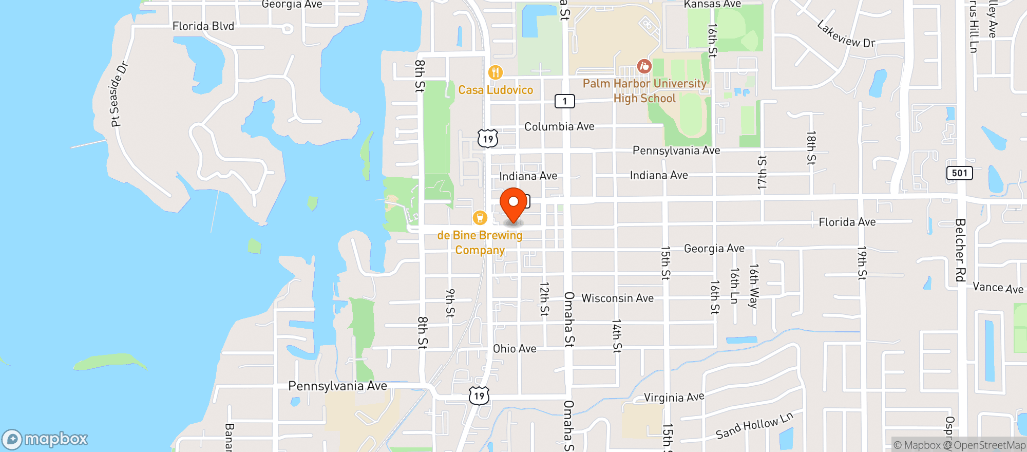 Map showing Salty Lime Cantina