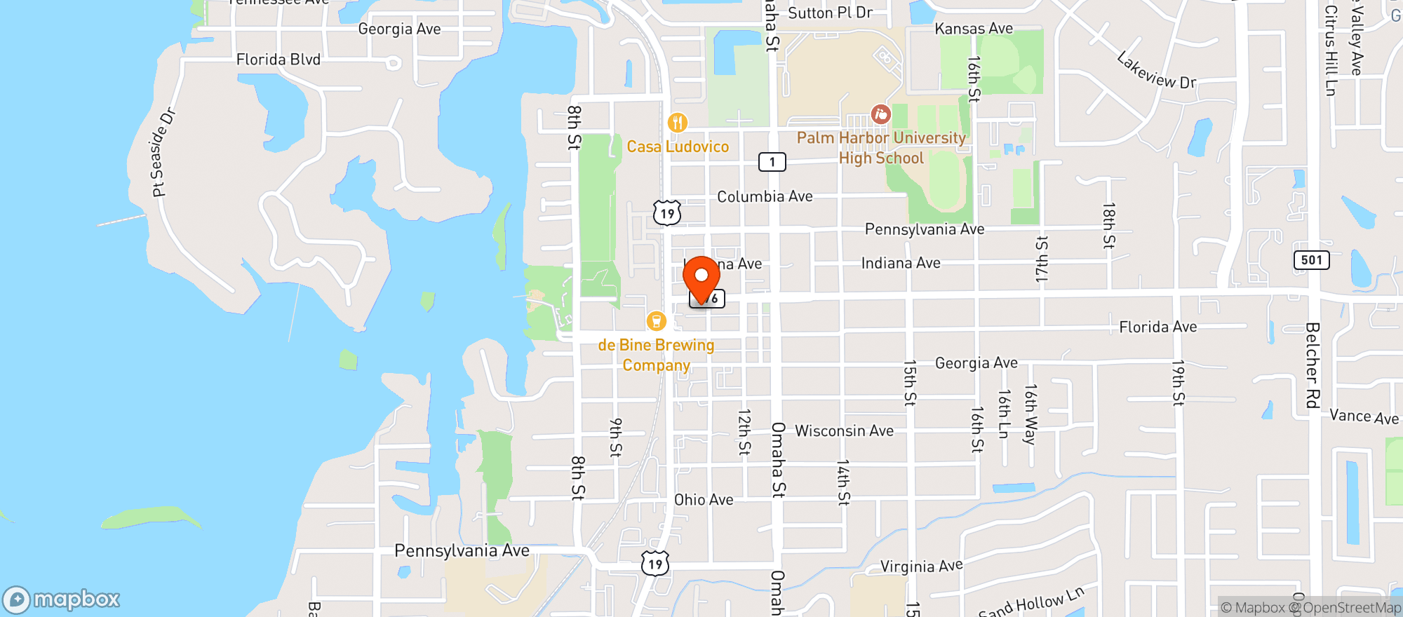Map showing Fatty's Fish Shack