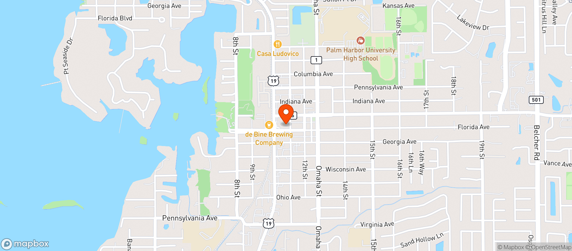 Map showing Thirsty Marlin Grill & Bar