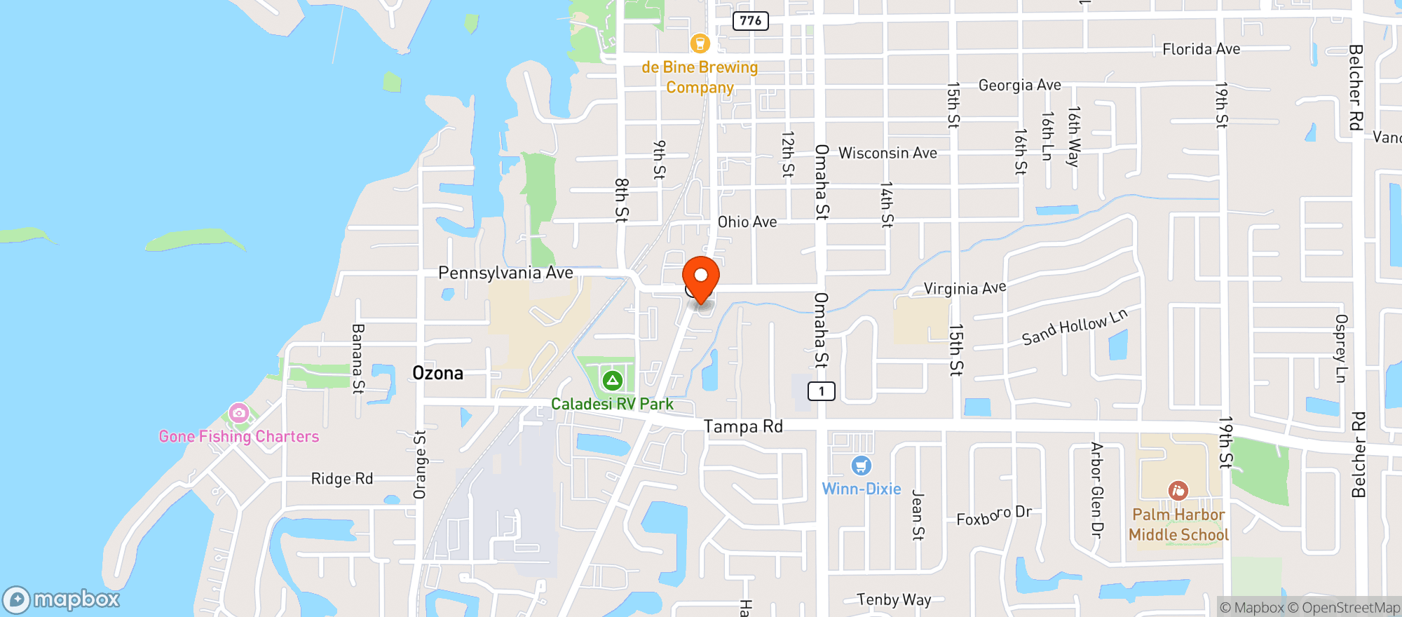 Map showing Eagles Lodge