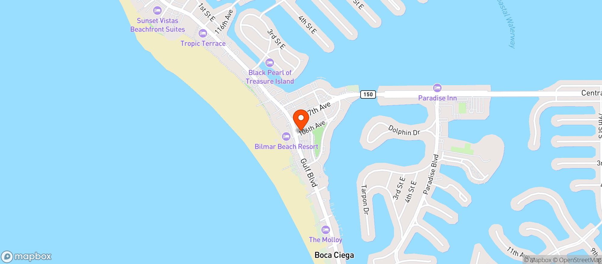 Map showing Ricky T S Bar & Grille