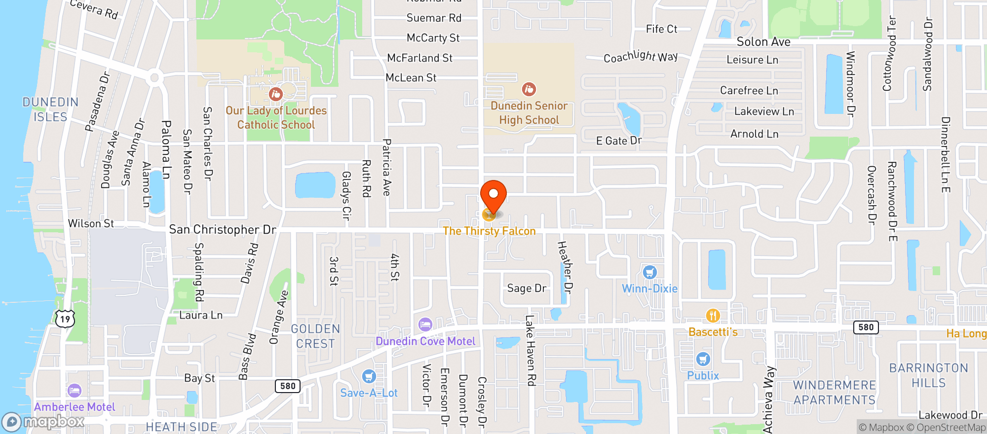 Map showing Pi Pizza Bar