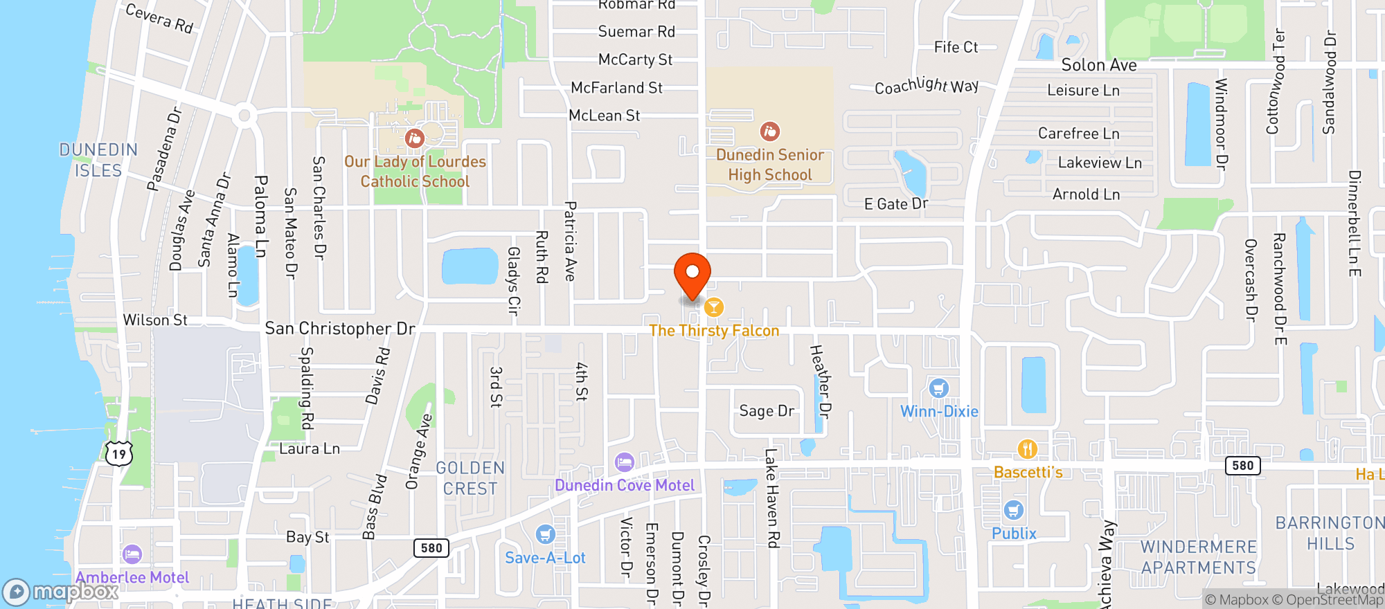 Map showing B & N Food Mart