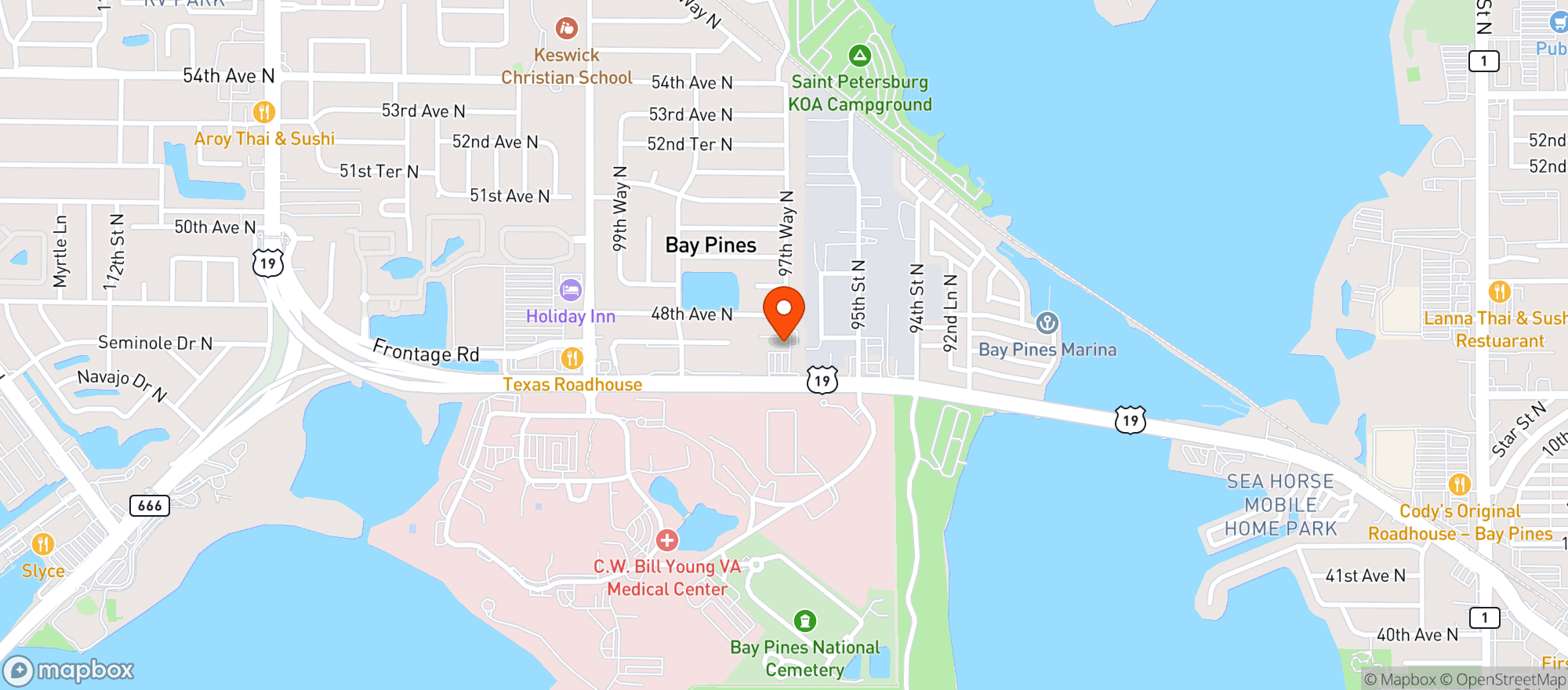 Map showing Squeaky S Bar