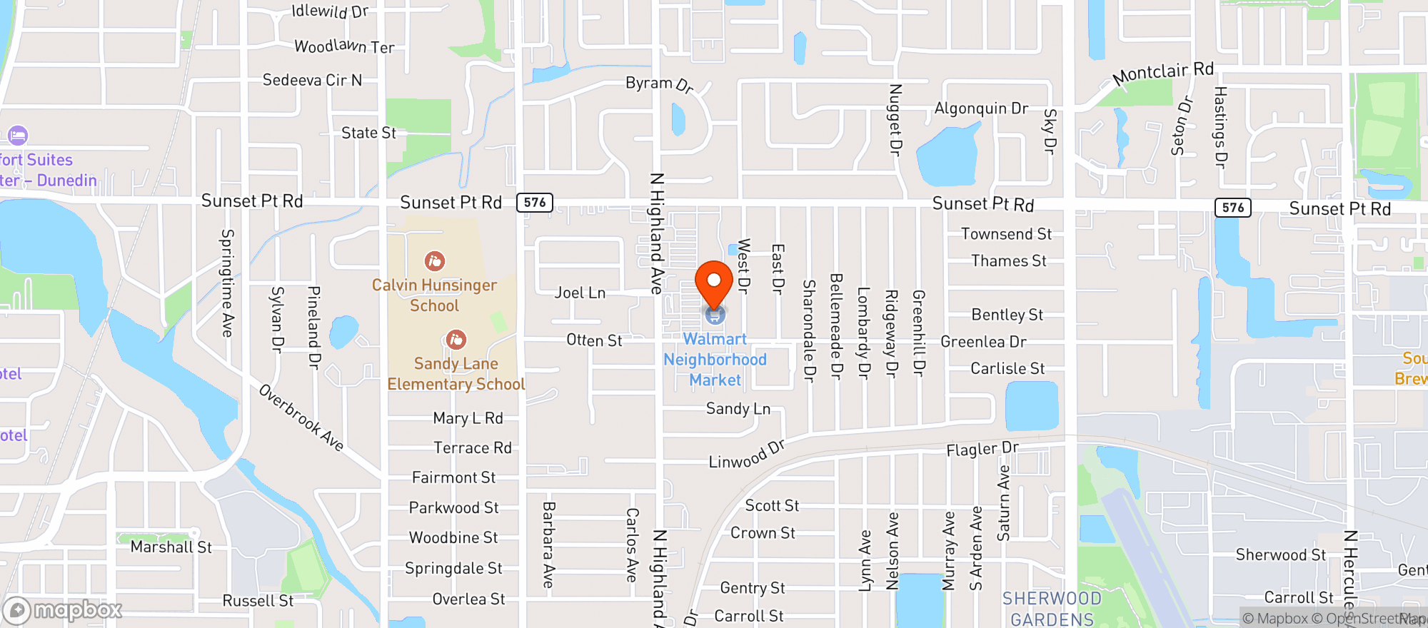 Map showing Walmart Neighborhood Ma #4667