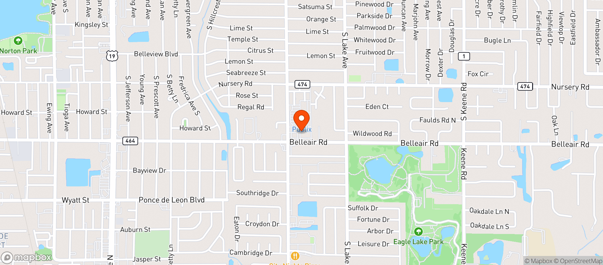 Map showing Aaa Discount Liquors