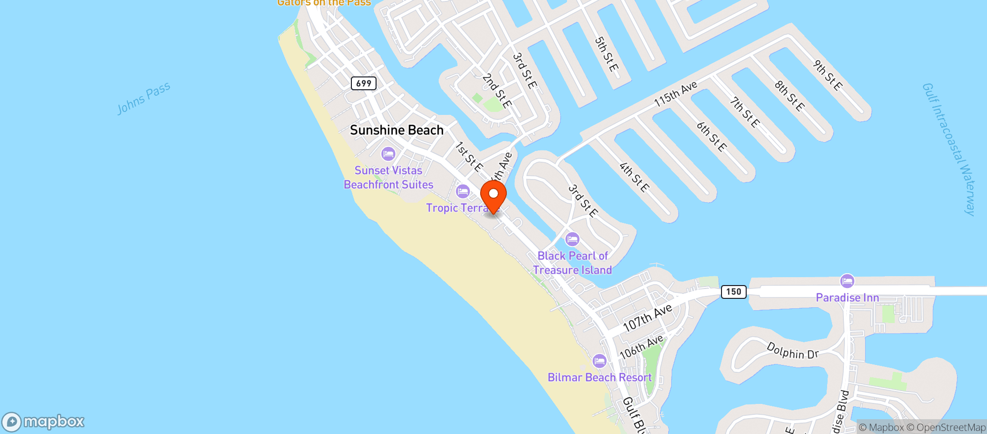 Map showing Ocean Club Mgmt Co Llc